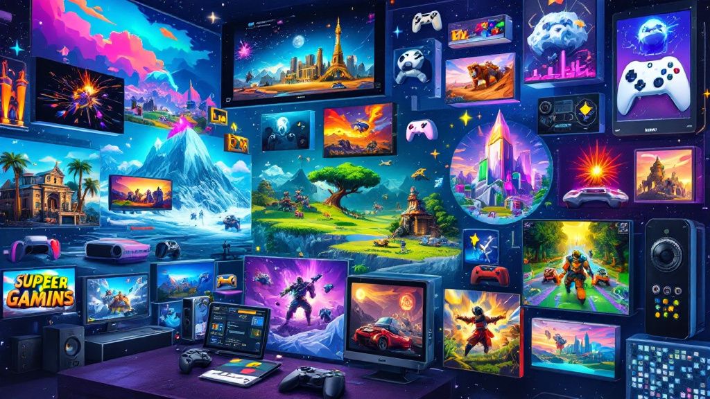 Room full of video games