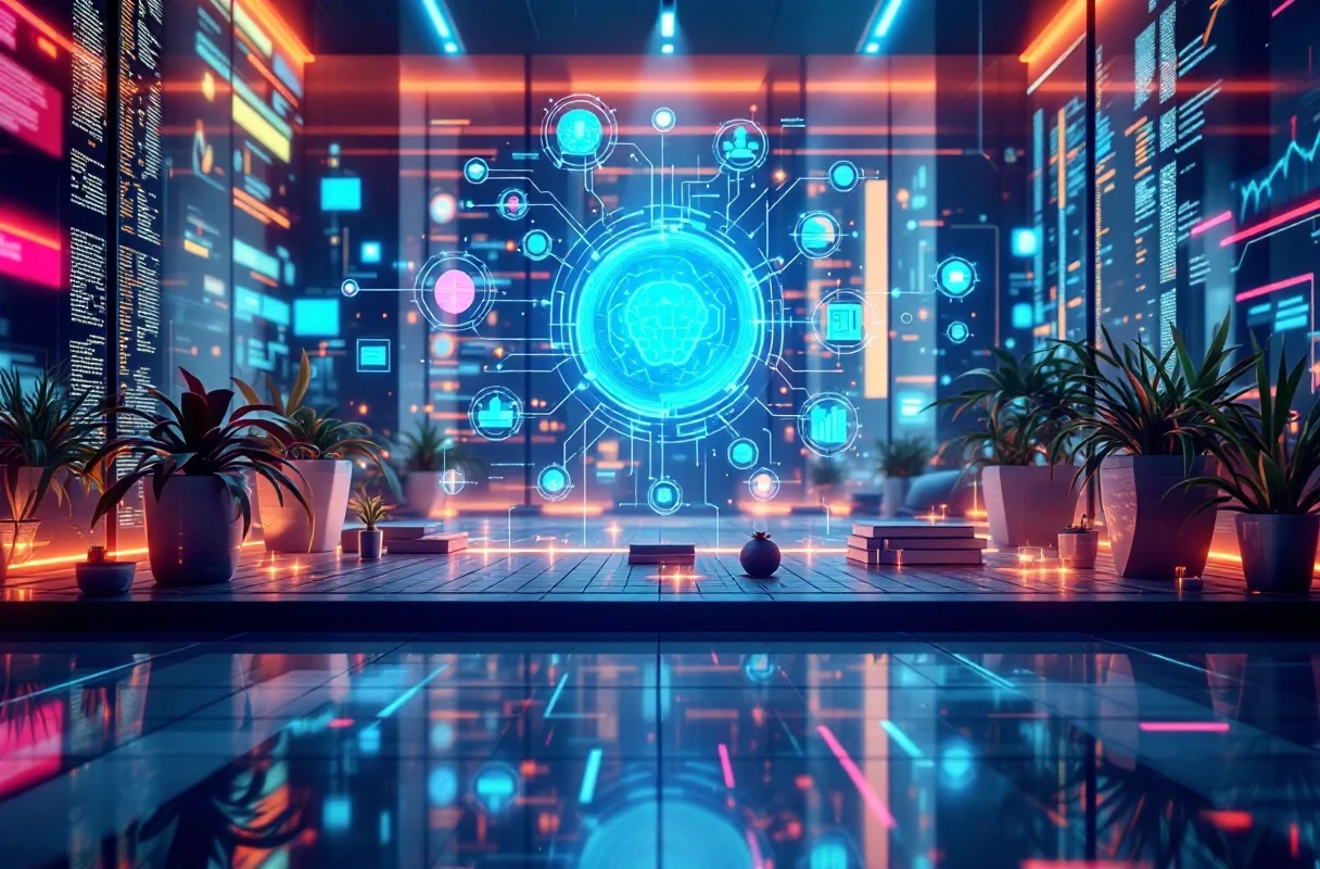 Professional image illustrating Understanding the Role of Artificial Intelligence in Blockchain Development