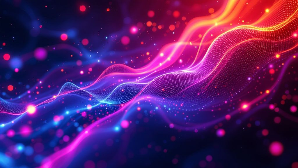 Digital wave flooded with color