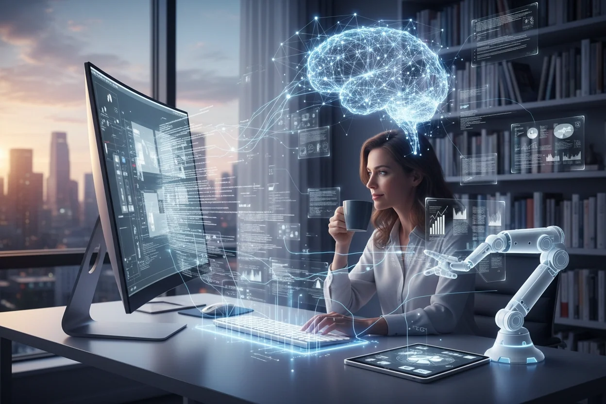 Professional image illustrating The Rise of AI Writing Assistants and Their Benefits