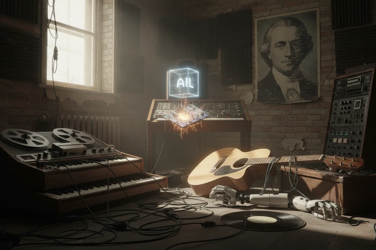 Professional image illustrating Identifying Ethical Concerns in AI Music Production
