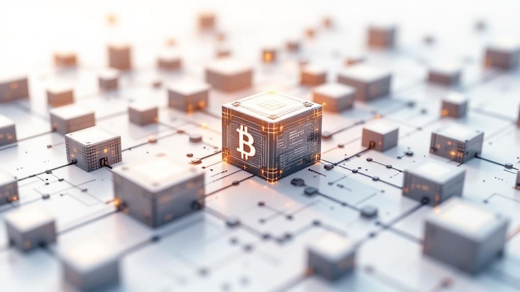 Digital visual of blockchain technology