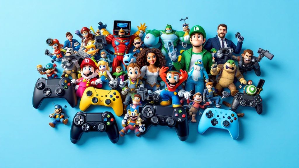 collection of gaming characteres